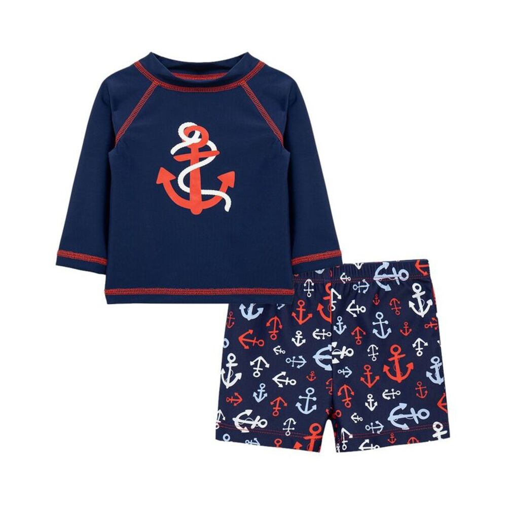 Little Me Baby-Boys Anchor Rashguard Set